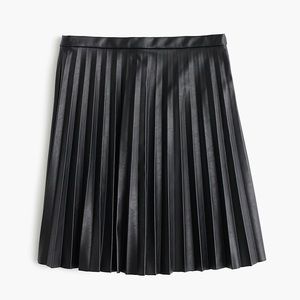 J. Crew pleated mini leather skirt NWT